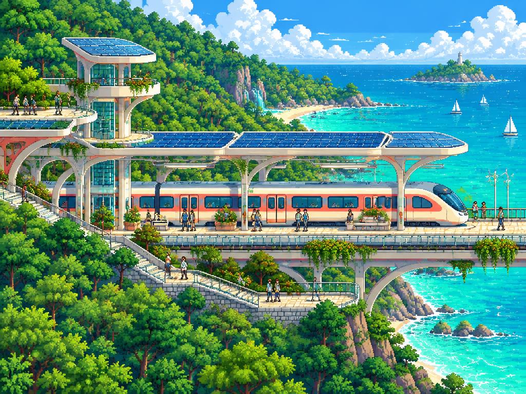 海边太阳能车站